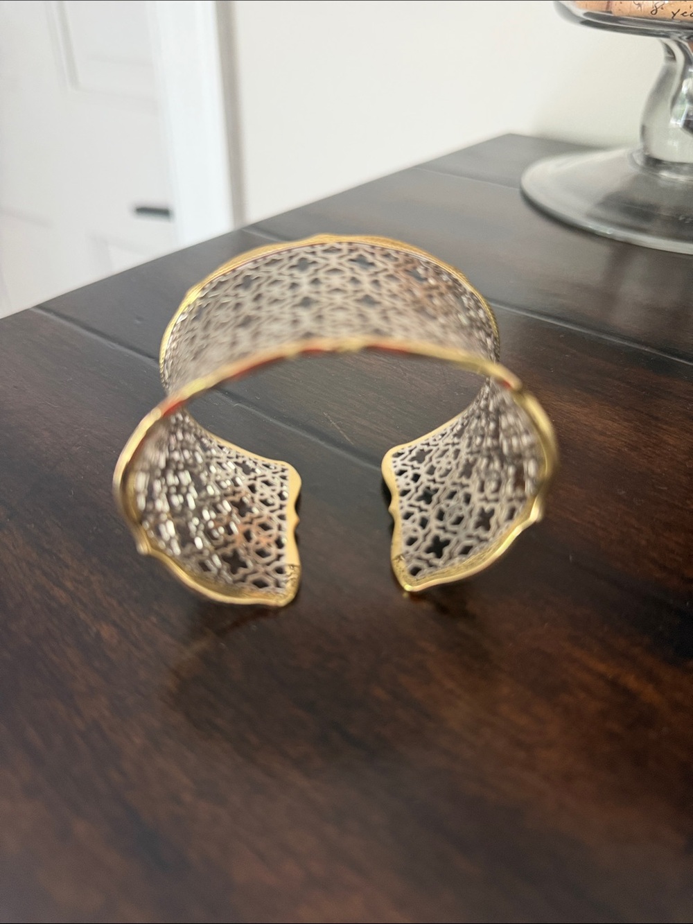 Kendra Scott Two-Tone Filigree Cuff Bracelet - Gold and Silver - Picture 2 of 4